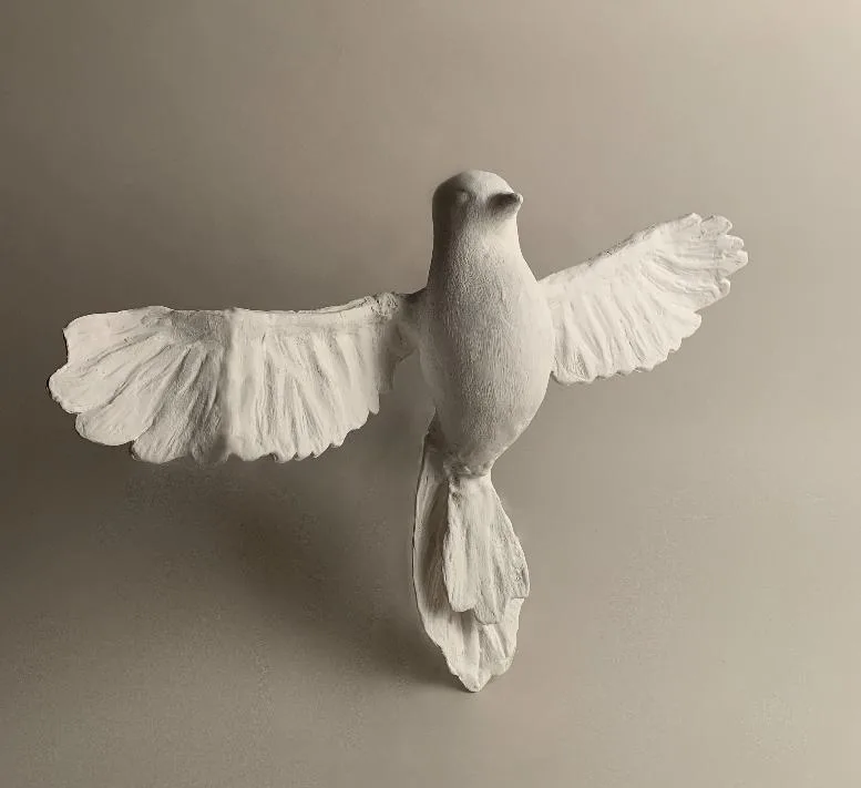 Ceramic dove sculpture
