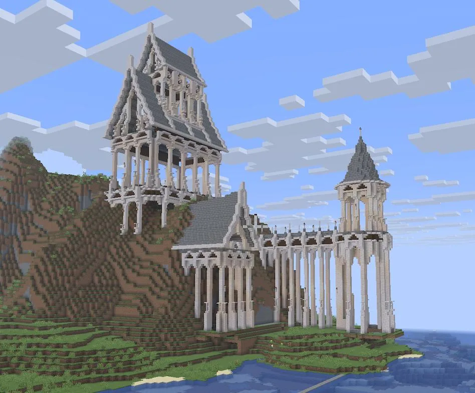 Minecraft build, wide shot
