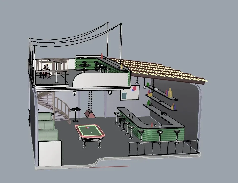 Rhino shaded view of the bar model