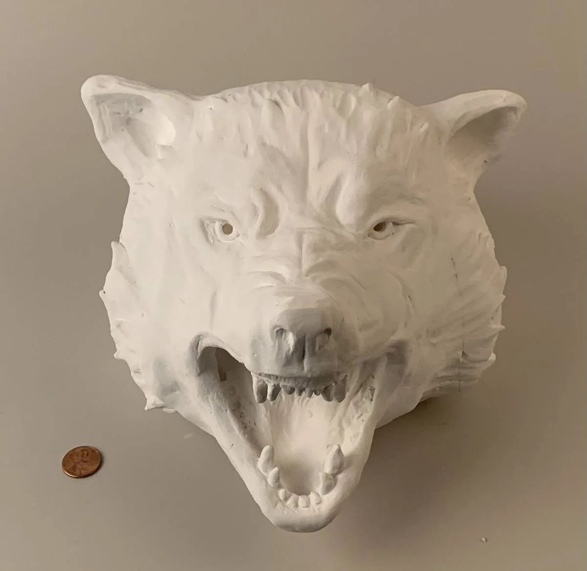 Ceramic wolf sculpture