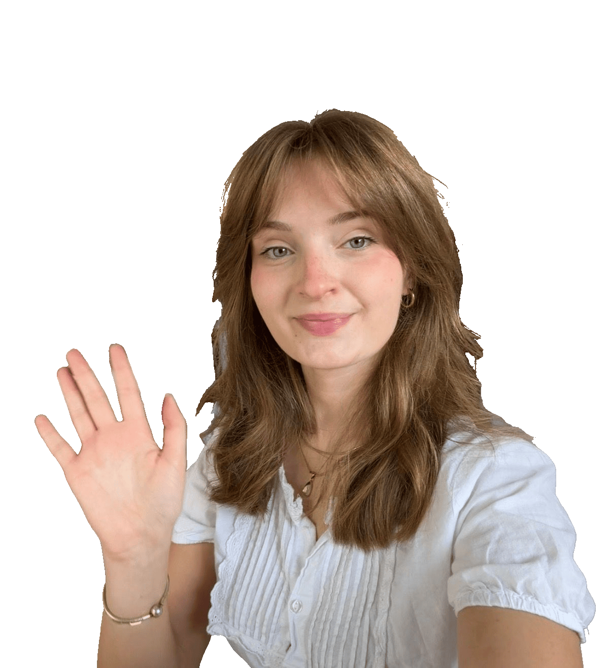 Lily waving hello