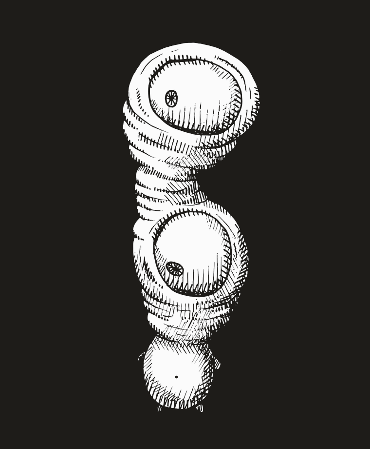 Hand-drawn ink monster illustration
