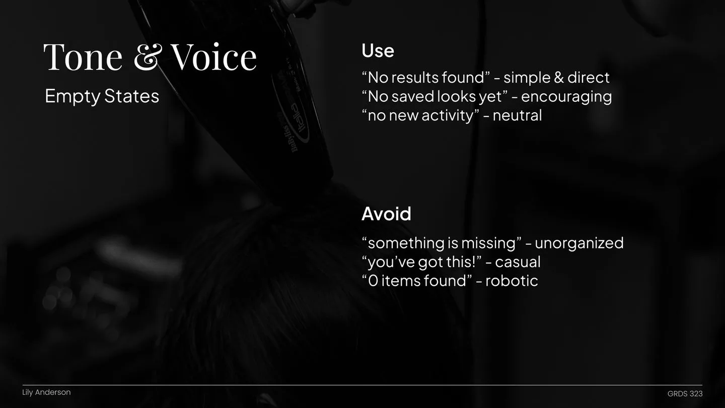 Tone and voice for empty states
