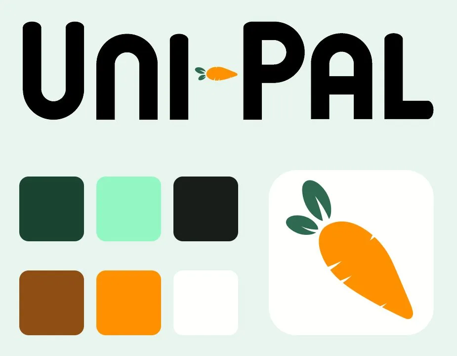 Uni-Pal logo, color palette, and icon