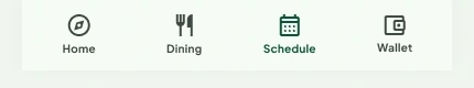 Bottom navigation with Schedule selected